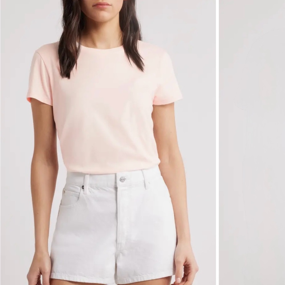 FRAME Baby Tee in Light Pink size XS new With a stain